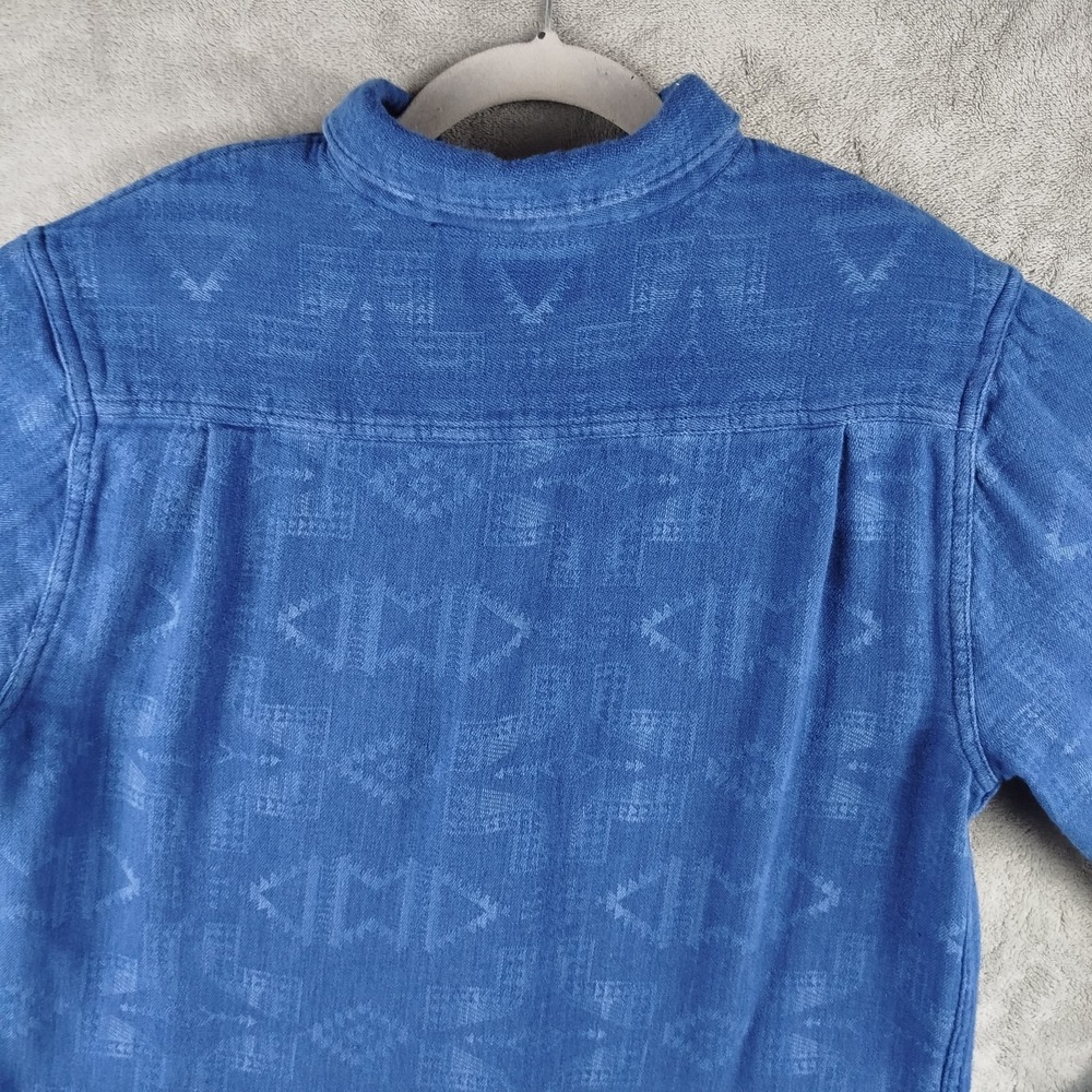 Roark Blue Aztec Native Pattern Flannel Shirt Men… - image 9